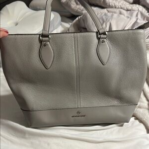 Michael Kors Gray Structured Leather Tote